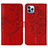 Funda de Cuero Cartera con Soporte Mariposa Carcasa L10 para Apple iPhone 13 Pro Max Rojo