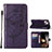 Funda de Cuero Cartera con Soporte Mariposa Carcasa L10 para Apple iPhone 15 Morado