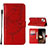 Funda de Cuero Cartera con Soporte Mariposa Carcasa L10 para Apple iPhone 15 Plus Rojo