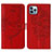 Funda de Cuero Cartera con Soporte Mariposa Carcasa L10 para Apple iPhone 15 Pro Max Rojo