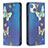 Funda de Cuero Cartera con Soporte Mariposa Carcasa para Apple iPhone 15 Azul