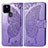 Funda de Cuero Cartera con Soporte Mariposa Carcasa para Google Pixel 5 Purpura Claro