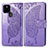 Funda de Cuero Cartera con Soporte Mariposa Carcasa para Google Pixel 5 XL 5G Purpura Claro