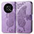 Funda de Cuero Cartera con Soporte Mariposa Carcasa para Huawei Enjoy 50 Pro Purpura Claro