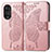 Funda de Cuero Cartera con Soporte Mariposa Carcasa para Huawei Honor 50 5G Oro Rosa