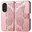 Funda de Cuero Cartera con Soporte Mariposa Carcasa para Huawei Honor 50 Pro 5G Oro Rosa