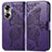 Funda de Cuero Cartera con Soporte Mariposa Carcasa para Huawei Honor 60 5G Morado