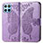 Funda de Cuero Cartera con Soporte Mariposa Carcasa para Huawei Honor 70 Lite 5G Purpura Claro