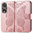 Funda de Cuero Cartera con Soporte Mariposa Carcasa para Huawei Honor 80 Pro 5G Oro Rosa