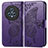 Funda de Cuero Cartera con Soporte Mariposa Carcasa para Huawei Honor Magic5 5G Morado