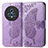 Funda de Cuero Cartera con Soporte Mariposa Carcasa para Huawei Honor Magic5 5G Purpura Claro