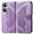 Funda de Cuero Cartera con Soporte Mariposa Carcasa para Huawei Honor X7 Purpura Claro