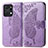 Funda de Cuero Cartera con Soporte Mariposa Carcasa para Huawei Honor X7a Purpura Claro