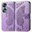 Funda de Cuero Cartera con Soporte Mariposa Carcasa para Huawei Honor X7b Purpura Claro