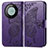 Funda de Cuero Cartera con Soporte Mariposa Carcasa para Huawei Mate 60 Pro+ Plus Morado