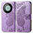 Funda de Cuero Cartera con Soporte Mariposa Carcasa para Huawei Mate 60 Pro+ Plus Purpura Claro