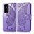 Funda de Cuero Cartera con Soporte Mariposa Carcasa para Huawei P40 Purpura Claro