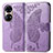 Funda de Cuero Cartera con Soporte Mariposa Carcasa para Huawei P50e Purpura Claro