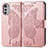 Funda de Cuero Cartera con Soporte Mariposa Carcasa para Motorola Moto E32 Rosa