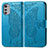 Funda de Cuero Cartera con Soporte Mariposa Carcasa para Motorola Moto E32s Azul