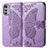 Funda de Cuero Cartera con Soporte Mariposa Carcasa para Motorola Moto E32s Purpura Claro