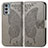 Funda de Cuero Cartera con Soporte Mariposa Carcasa para Motorola Moto Edge 20 5G Gris