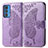 Funda de Cuero Cartera con Soporte Mariposa Carcasa para Motorola Moto Edge 20 Pro 5G Purpura Claro