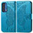 Funda de Cuero Cartera con Soporte Mariposa Carcasa para Motorola Moto Edge (2021) 5G Azul