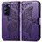 Funda de Cuero Cartera con Soporte Mariposa Carcasa para Motorola Moto Edge 30 Pro 5G Morado