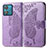 Funda de Cuero Cartera con Soporte Mariposa Carcasa para Motorola Moto Edge 40 Neo 5G Purpura Claro