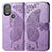 Funda de Cuero Cartera con Soporte Mariposa Carcasa para Motorola Moto G Play (2023) Purpura Claro