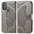 Funda de Cuero Cartera con Soporte Mariposa Carcasa para Motorola Moto G Play Gen 2 Gris