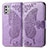 Funda de Cuero Cartera con Soporte Mariposa Carcasa para Motorola Moto G Stylus (2021) Purpura Claro