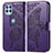 Funda de Cuero Cartera con Soporte Mariposa Carcasa para Motorola Moto G100 5G Morado