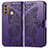 Funda de Cuero Cartera con Soporte Mariposa Carcasa para Motorola Moto G40 Fusion Morado