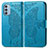 Funda de Cuero Cartera con Soporte Mariposa Carcasa para Motorola Moto G51 5G Azul