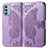 Funda de Cuero Cartera con Soporte Mariposa Carcasa para Motorola Moto G51 5G Purpura Claro