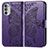 Funda de Cuero Cartera con Soporte Mariposa Carcasa para Motorola Moto G52j 5G Morado