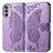 Funda de Cuero Cartera con Soporte Mariposa Carcasa para Motorola Moto G52j 5G Purpura Claro