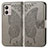 Funda de Cuero Cartera con Soporte Mariposa Carcasa para Motorola Moto G53 5G Gris