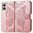 Funda de Cuero Cartera con Soporte Mariposa Carcasa para Motorola Moto G53 5G Oro Rosa