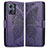 Funda de Cuero Cartera con Soporte Mariposa Carcasa para Motorola Moto G54 5G Morado