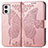 Funda de Cuero Cartera con Soporte Mariposa Carcasa para Motorola Moto G73 5G Oro Rosa