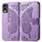 Funda de Cuero Cartera con Soporte Mariposa Carcasa para Nokia C210 Purpura Claro