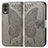 Funda de Cuero Cartera con Soporte Mariposa Carcasa para Nokia C32 Gris