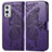 Funda de Cuero Cartera con Soporte Mariposa Carcasa para OnePlus 9 5G Morado