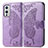 Funda de Cuero Cartera con Soporte Mariposa Carcasa para OnePlus 9 5G Purpura Claro