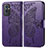 Funda de Cuero Cartera con Soporte Mariposa Carcasa para OnePlus 9 Pro 5G Morado