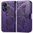 Funda de Cuero Cartera con Soporte Mariposa Carcasa para Oppo A18 Morado