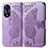 Funda de Cuero Cartera con Soporte Mariposa Carcasa para Oppo A18 Purpura Claro